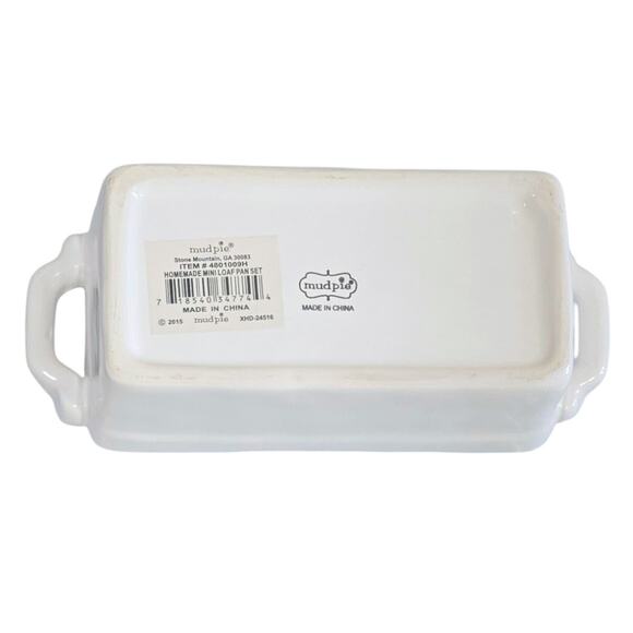 Mud Pie Cutest Little White Mini Loaf Pan 5x3x2.25 “Homemade” Serving Knife - Picture 2 of 7